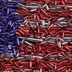 flag made from bullet casings