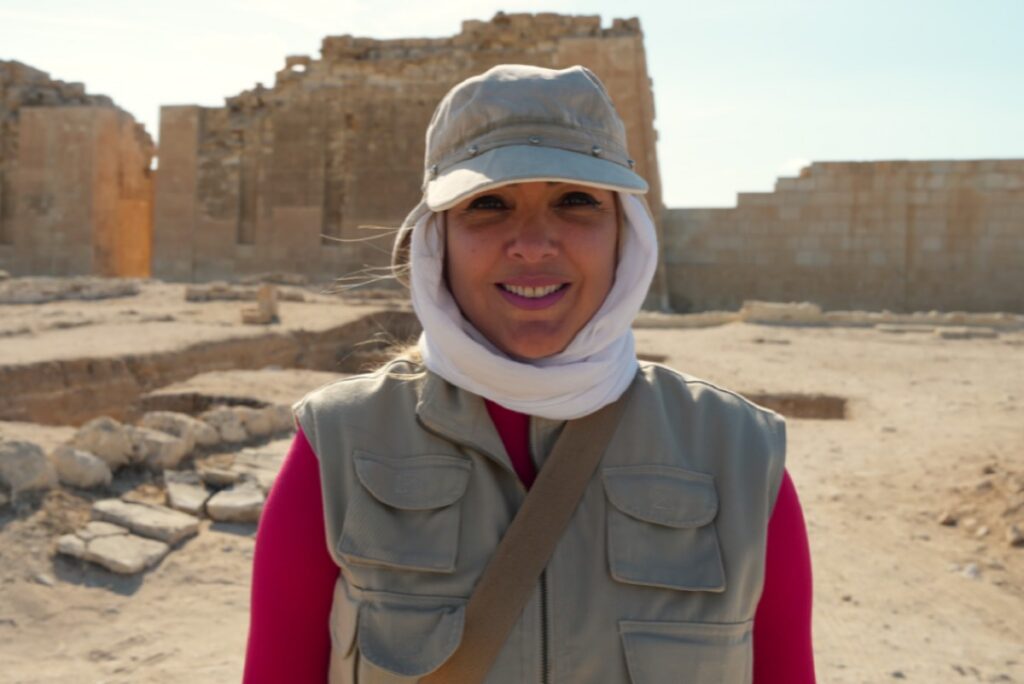 Kathleen Martinez at the temple at Taposiris Magna.