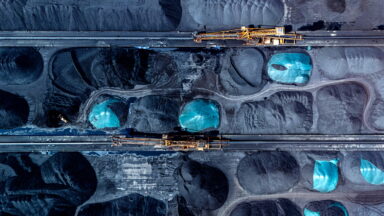 Aerial view of coal mine