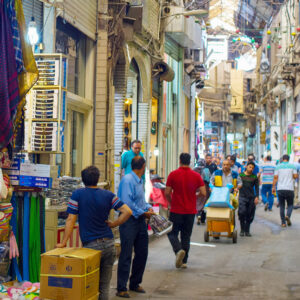 People at Tehran Grand Bazaar market in May 2017.
