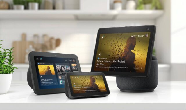 Ads for The Beekeeper movie displayed on Amazon Echo Show devices.