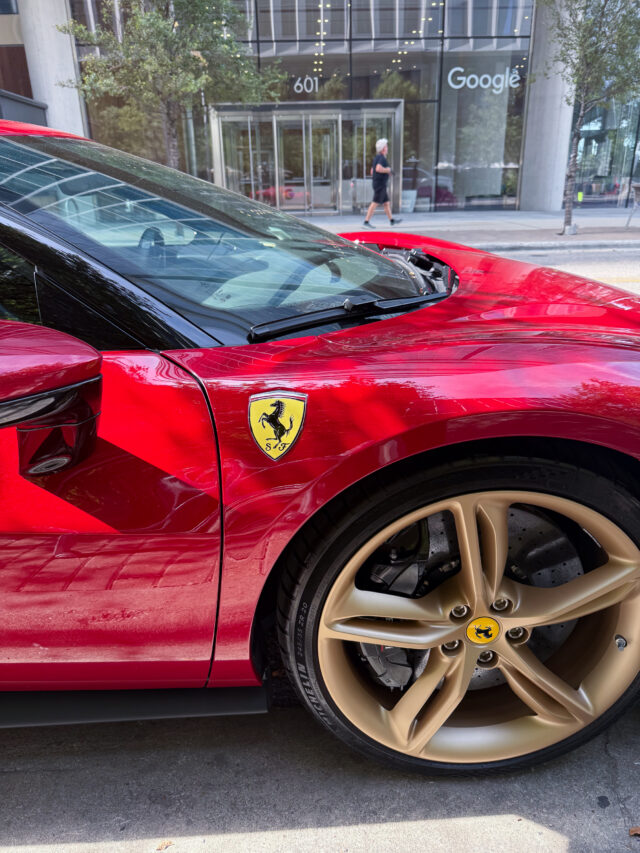 A ferrari 296 front fender and wheel arch