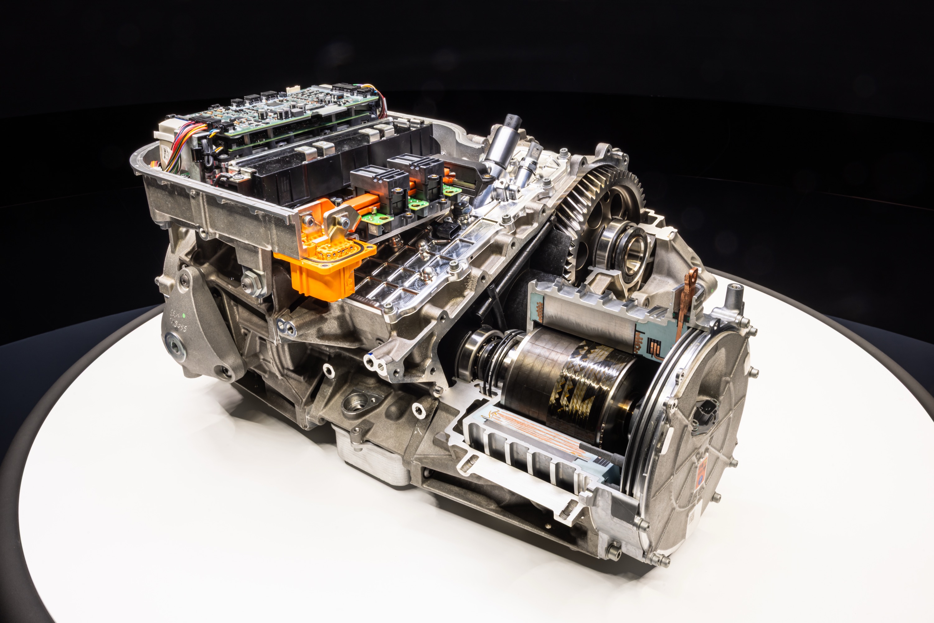 A cutaway Ferrari EV drive unit
