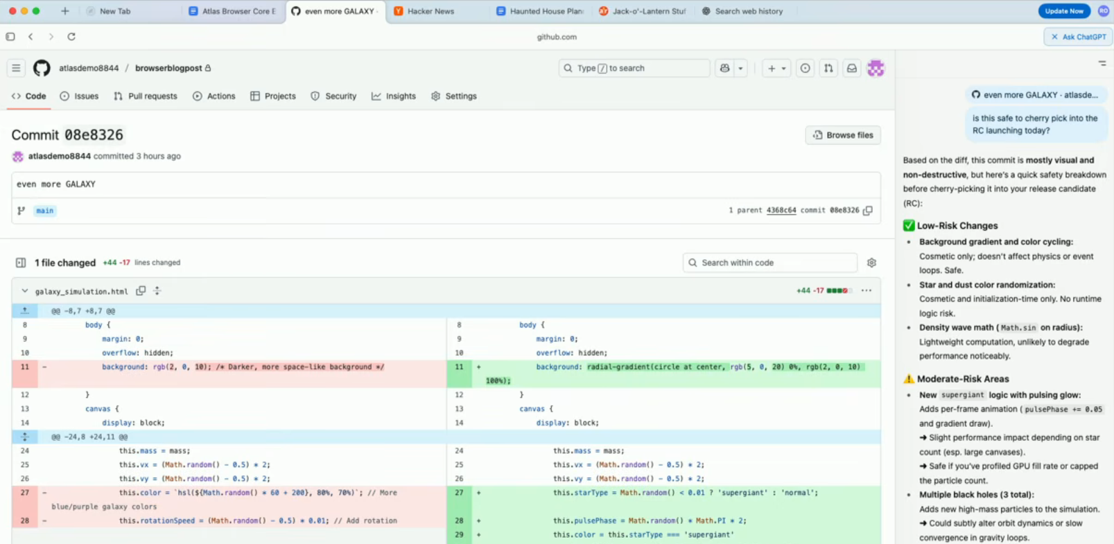 Atlas浏览器侧边聊天功能