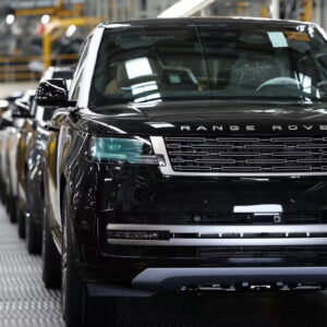 A Land Rover on a production line