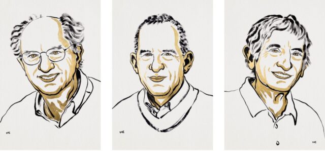 (l-r): John Clarke, Michel H. Devoret and John M. Martinis