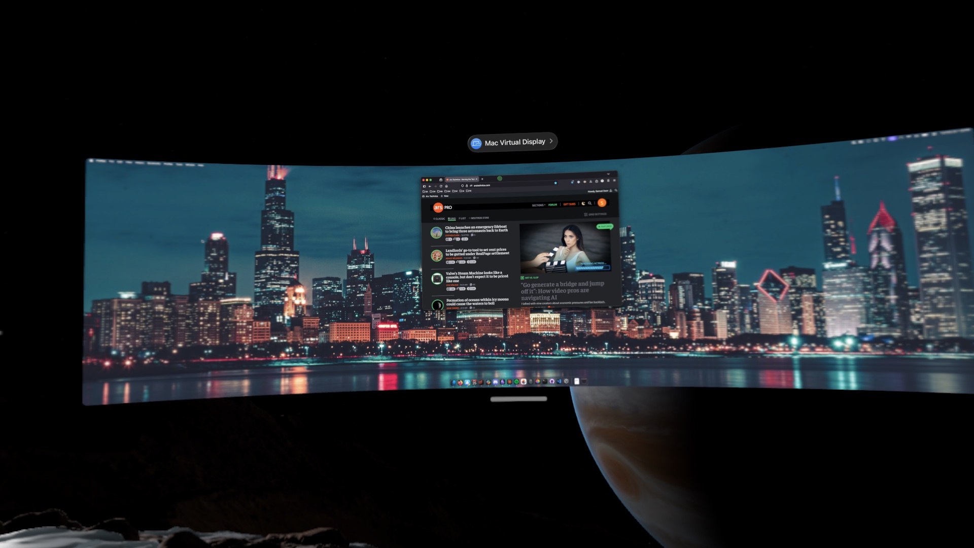 Vision Pro虚拟显示器选项