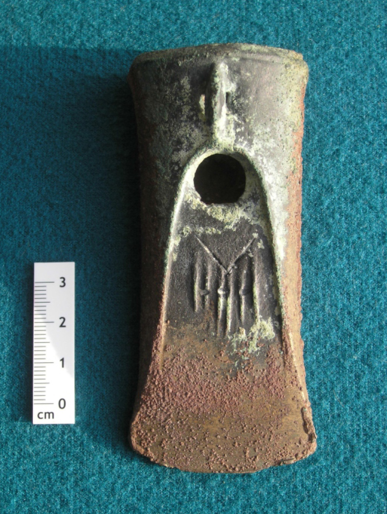 photo of a bronze axe head