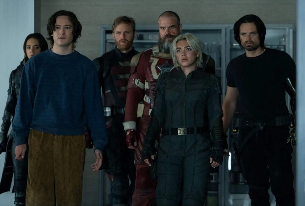 group of second-rate superheroes standing together