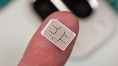 nanoSIM on fingertip