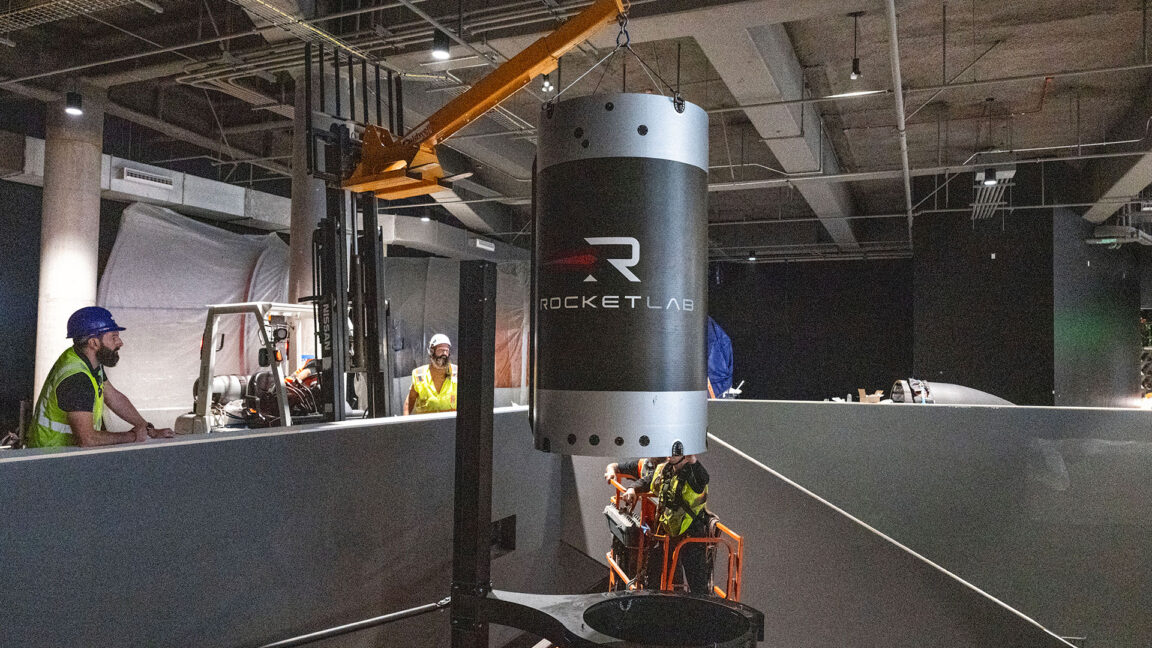 Rocket Lab Electron among first artifacts installed in CA Science Center space gallery