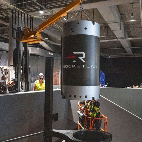 Rocket Lab Electron among first artifacts installed in CA Science Center space gallery