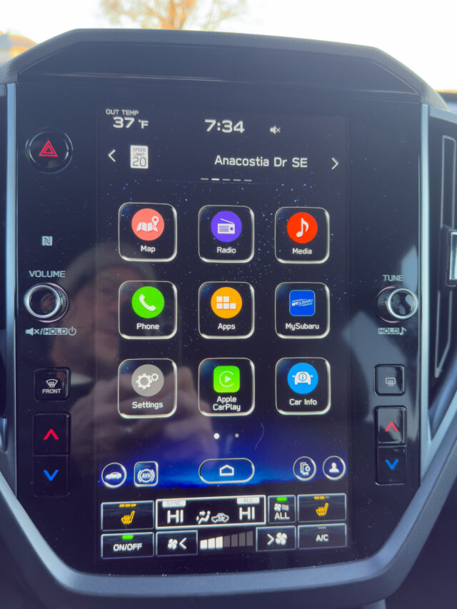 Icons on a Subaru infotainment screen