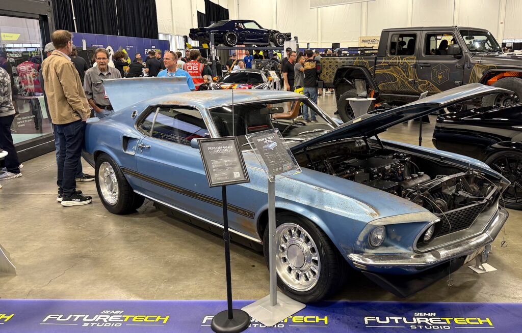 A Mustang EV restomod at SEMA