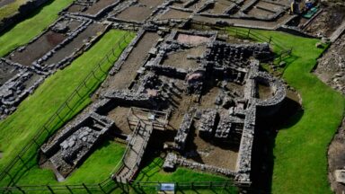 3rd century baths and latrine block at Vindolanda, the Roman fort close to Hadrian’s Wall in the UK.