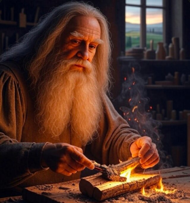 Leonardo’s wood charring method predates Japanese practice