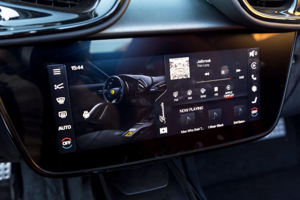 Ferrari 12Cilindri infotainment screen.