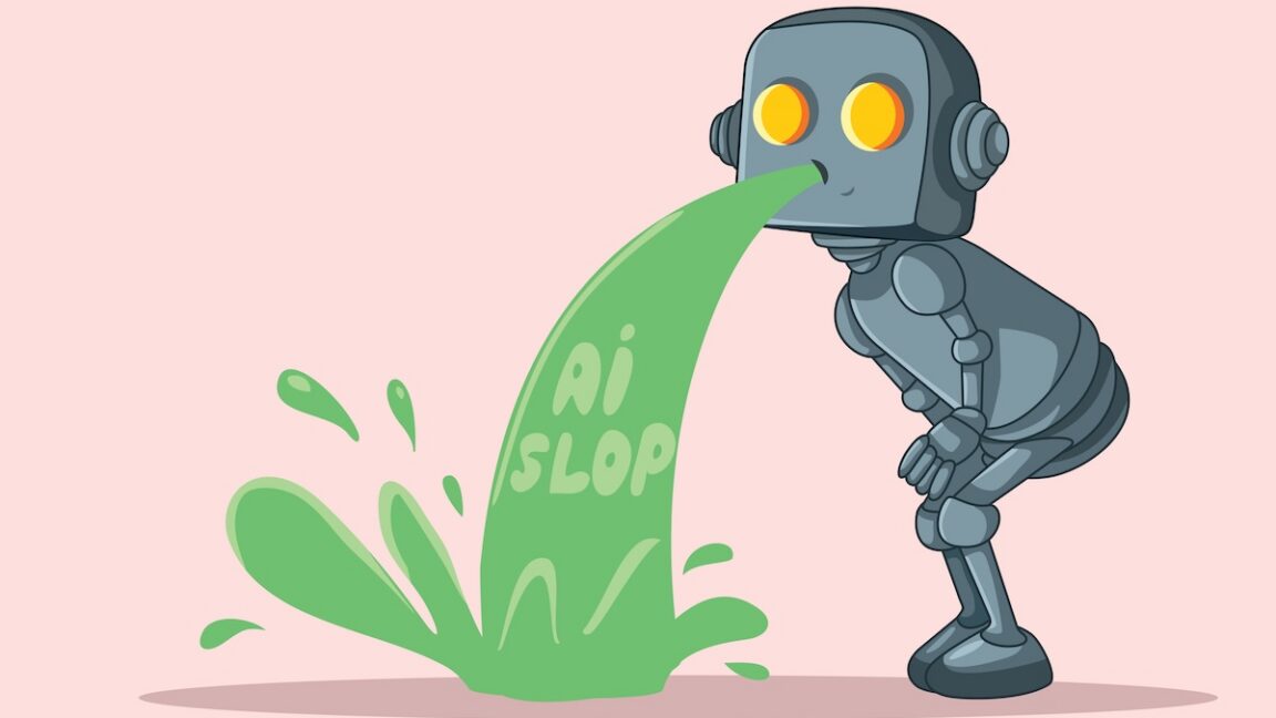 Illustration representing AI-generated slop, via Ars Technica