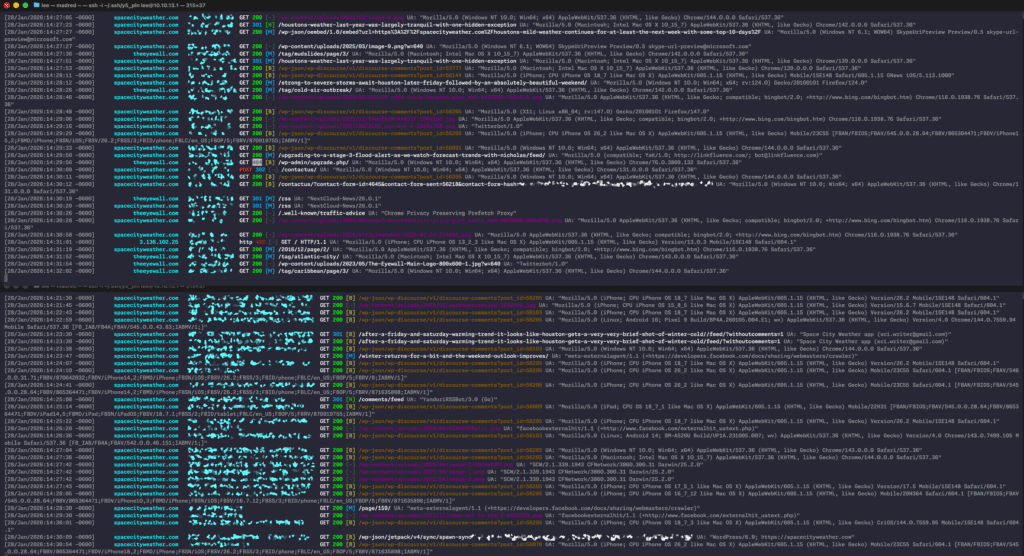 Screenshot of Lee's log colorizer in action