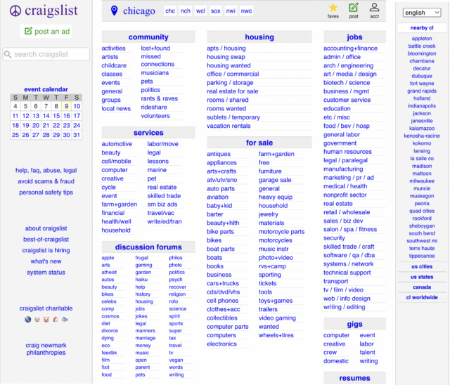 “Ungentrified” Craigslist may be the last real place on the Internet