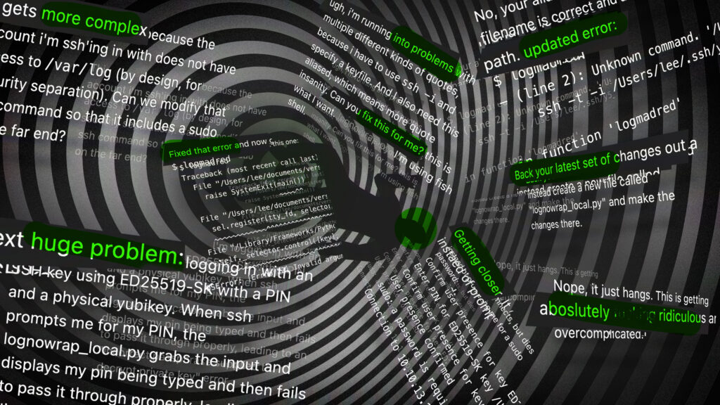 A collage of error messages begetting madness