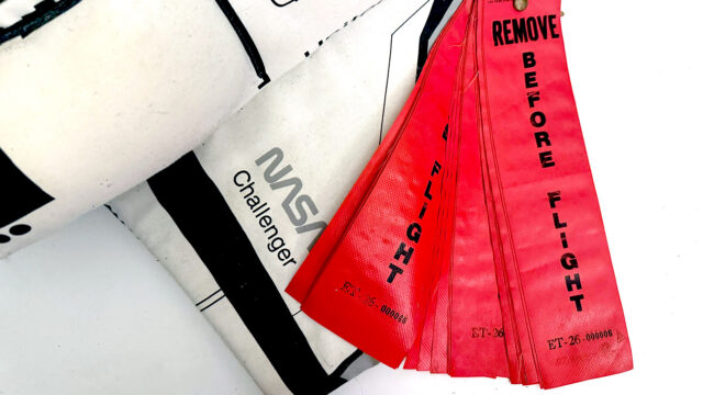 I bought “Remove Before Flight” tags on eBay in 2010—it turns out they’re from Challenger