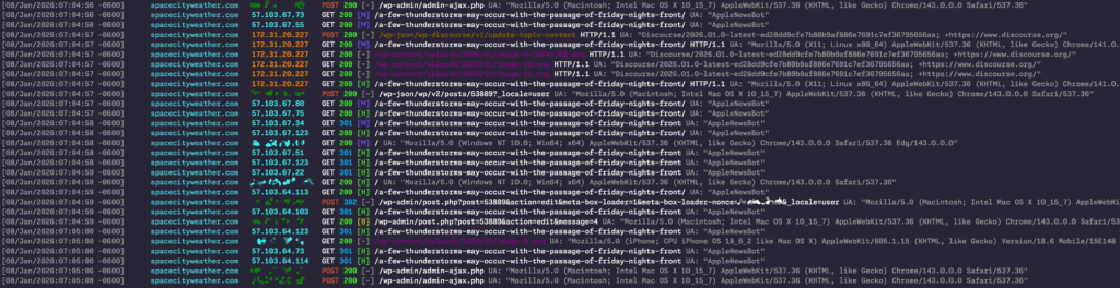 Screenshot showing a race condition between apple news and wordpress's cache clearing efforts