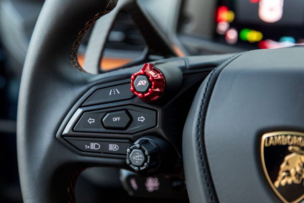 Lamborghini Temerario steering wheel buttons on the left spoke