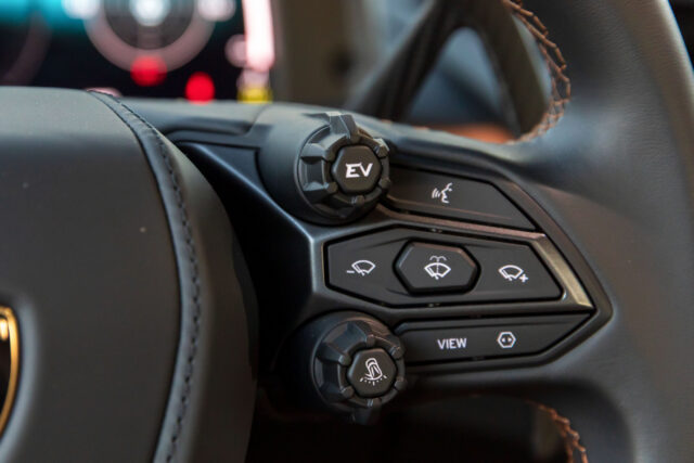Lamborghini Temerario steering wheel buttons on the right spoke