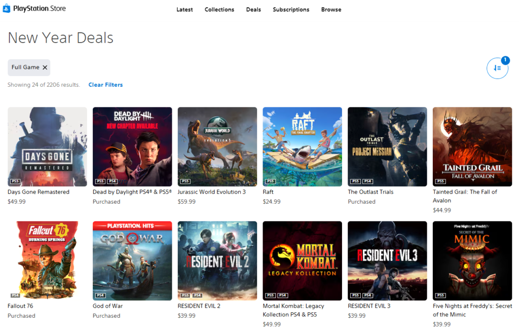 PlayStation store in Chrome