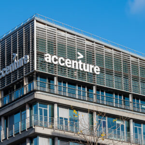 Facade of the French headquarters of Accenture, Paris, France