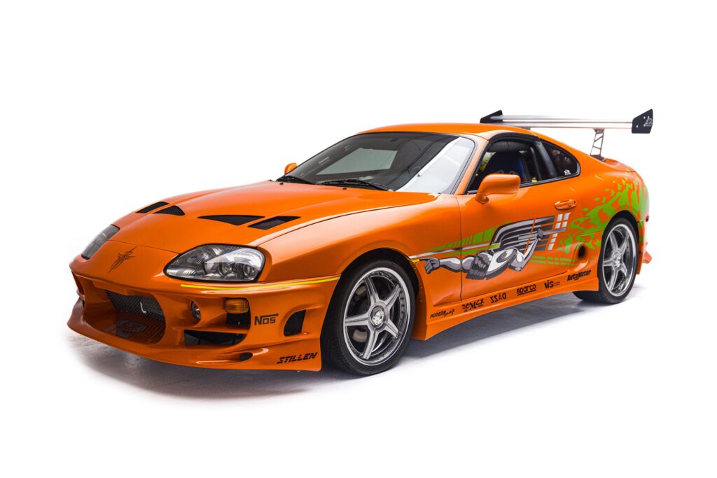 An orange Toyota Supra