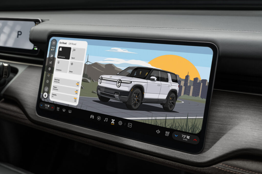 Rivian R2 infotainment.