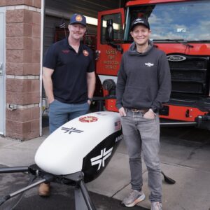 A photo of Aspen's new fire-fighting drones.