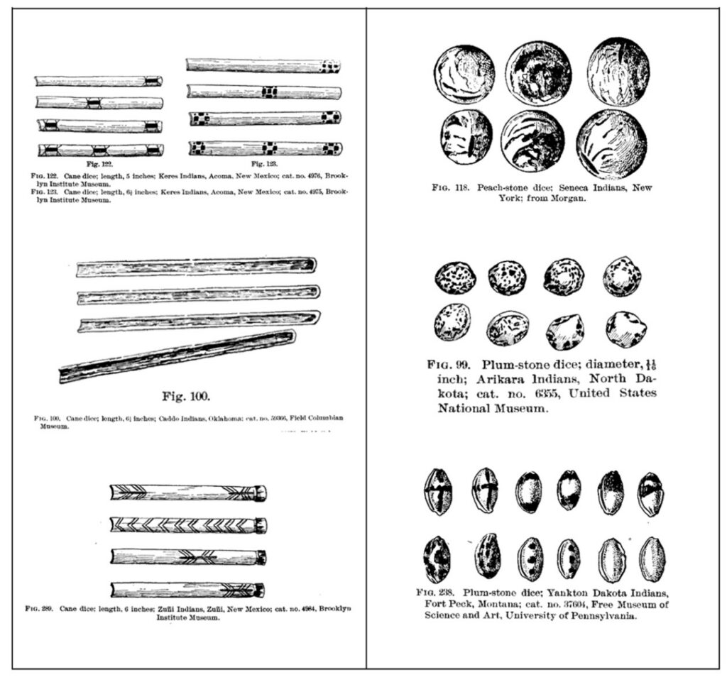 Concave-convex and convex-convex dice: (left) cane dice; (right) peach- and plum-stone dice