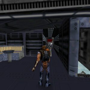 A screenshot from a third-person shooter