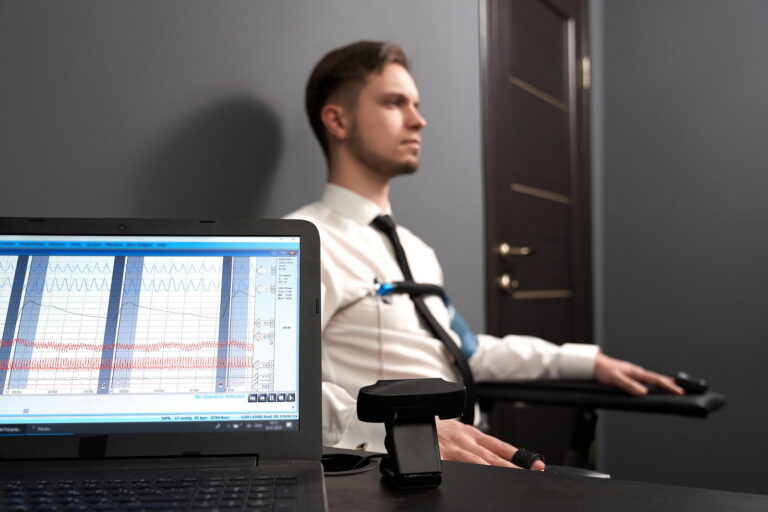 Close-up of polygraph sensors