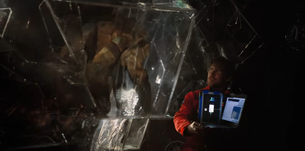 Image showing an Eridian and a human collaborating.