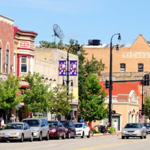 Shot of downtown Dekalb, IL