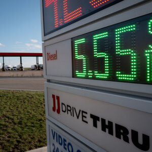 Picture of diesel fuel prices.