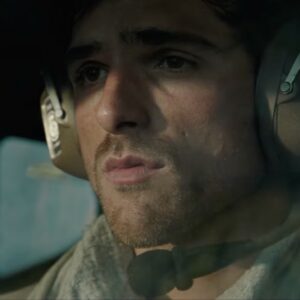 closeup of young pilot in cockpit of a small plane