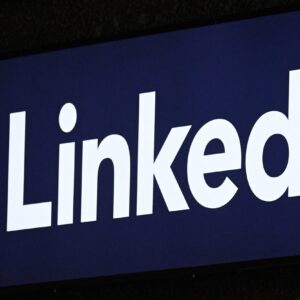 A large LinkedIn logo