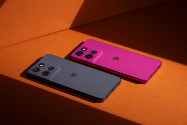 Moto G phones face down