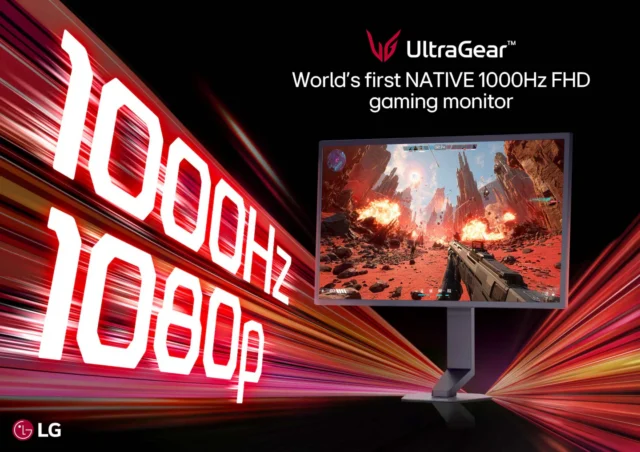 LG UltraGear 1000Hz gaming monitor display technology