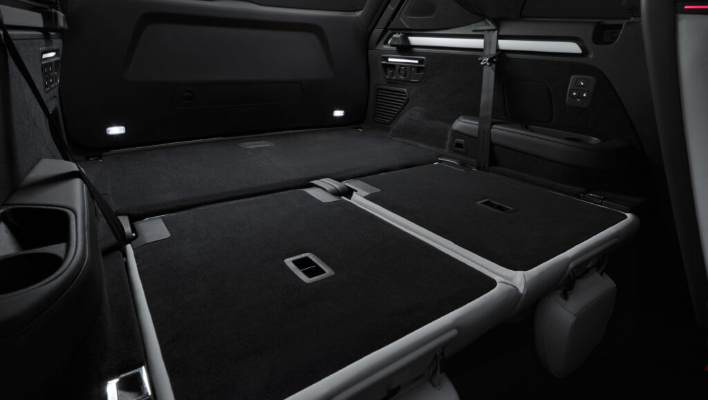 Audi Q9 interior with the seats folded flat