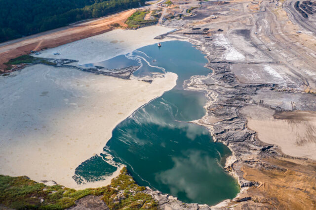 aerial view of coal ash