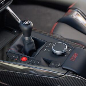 A stick shift in a BMW M3 CS