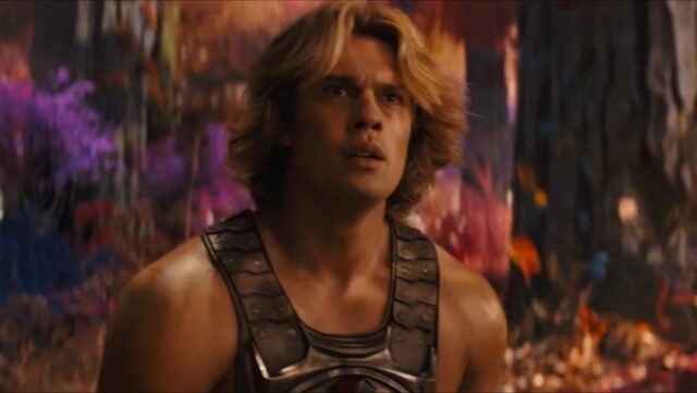 Artwork promozionale del film live-action Masters of the Universe con il principe Adam e Skeletor