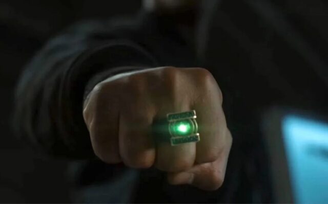 Kyle Chandler and Aaron Pierre as Lanterns characters in promotional material