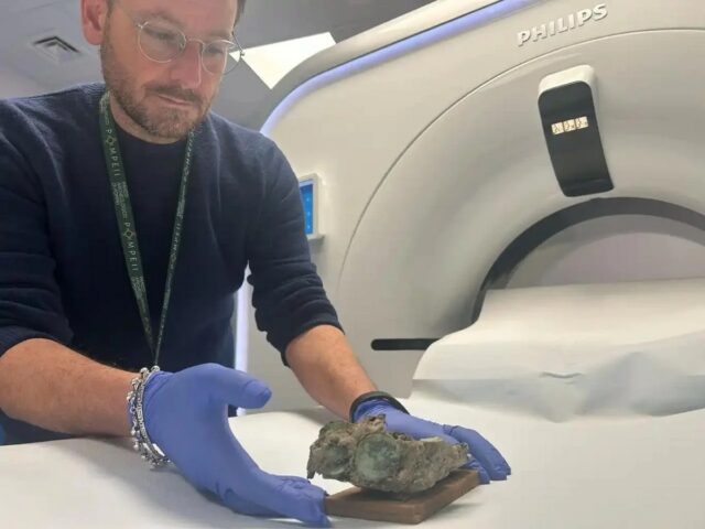 The small case linked to the Roman physician found inside the Pompeii cast.